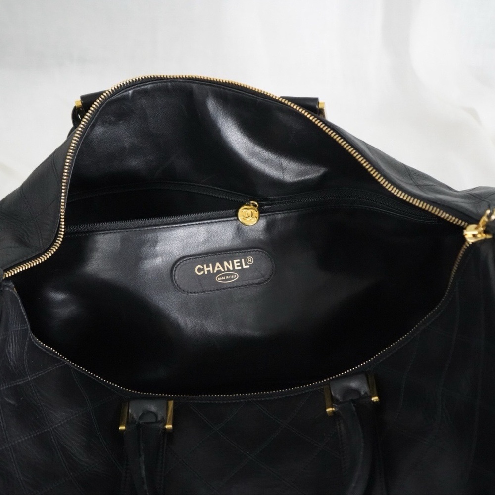 Chanel Black Quilted Lambskin Boston Duffle Bag - Picture 5 of 13